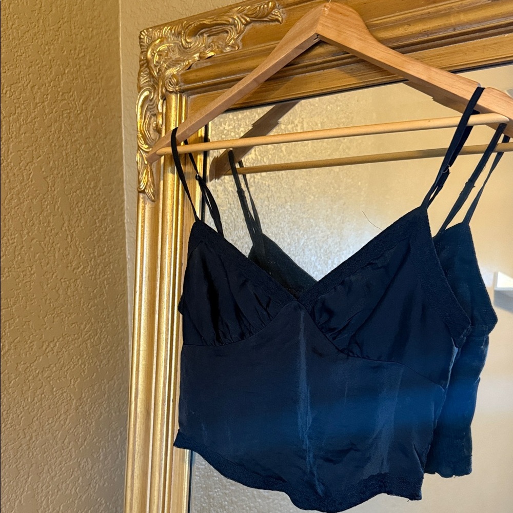 Wild Fable Black Satin Top